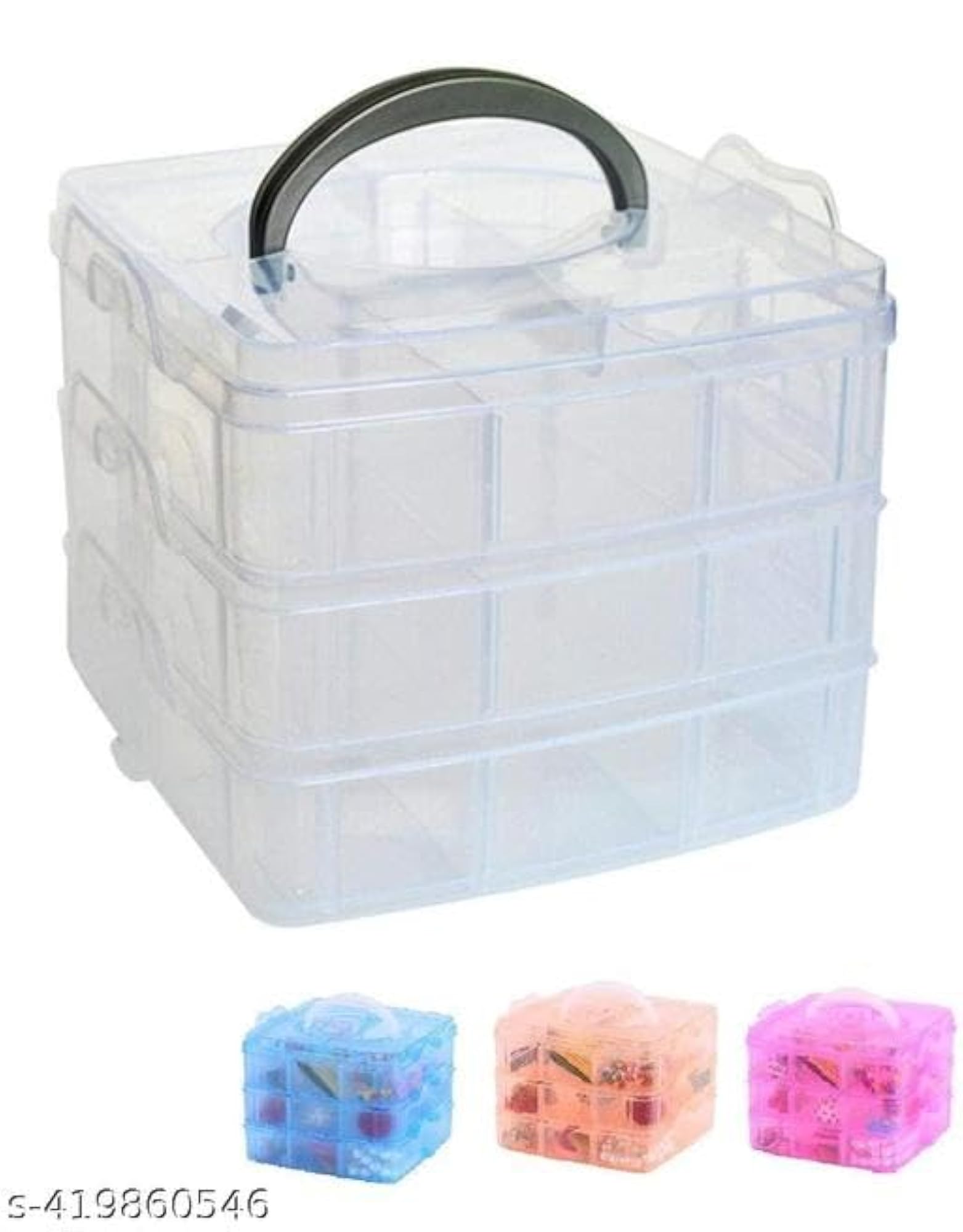 Mahakal Enterprise Multicolour Jewellery Box, 18 Grid Cells